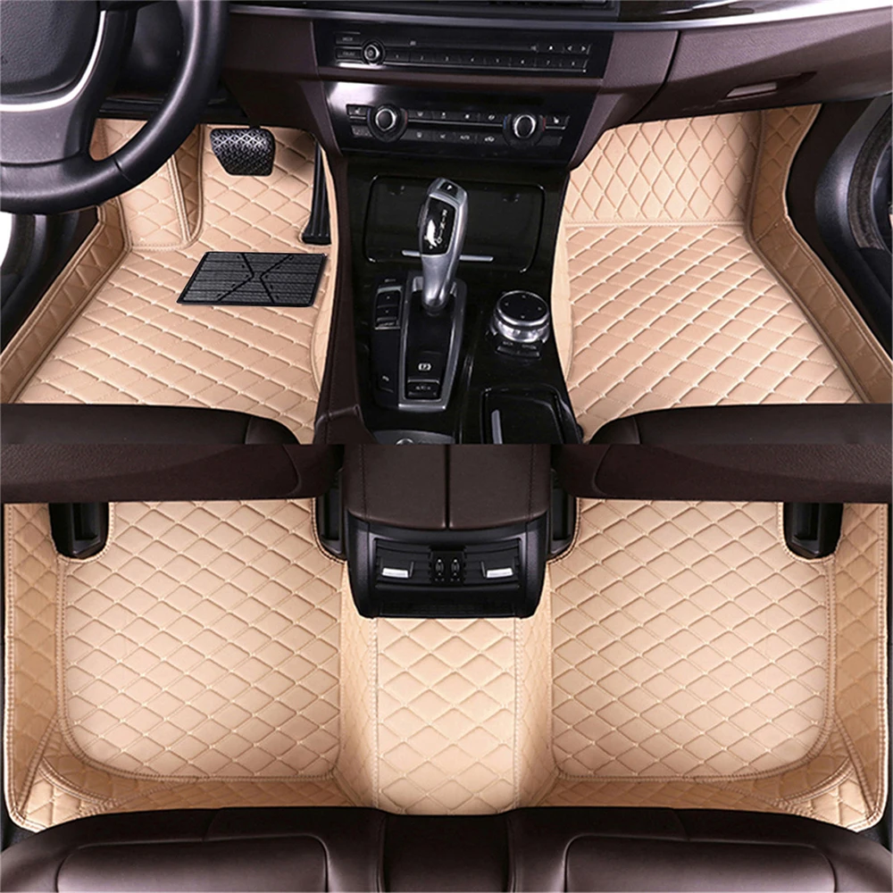 

Custom Leather Car Floor Mats For TOYOTA Highlander Harrier Sequoia Corolla Land Auto Carpet Waterproof Interior Accessories