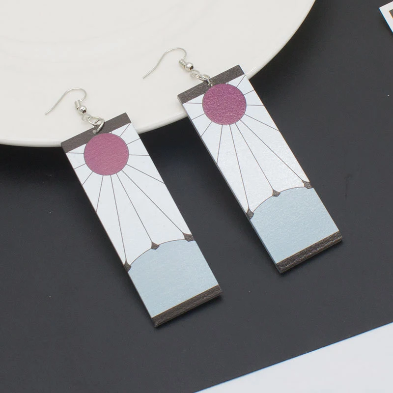 Акриловые серьги подвески в стиле аниме клинок призрака для женщин и мужчин