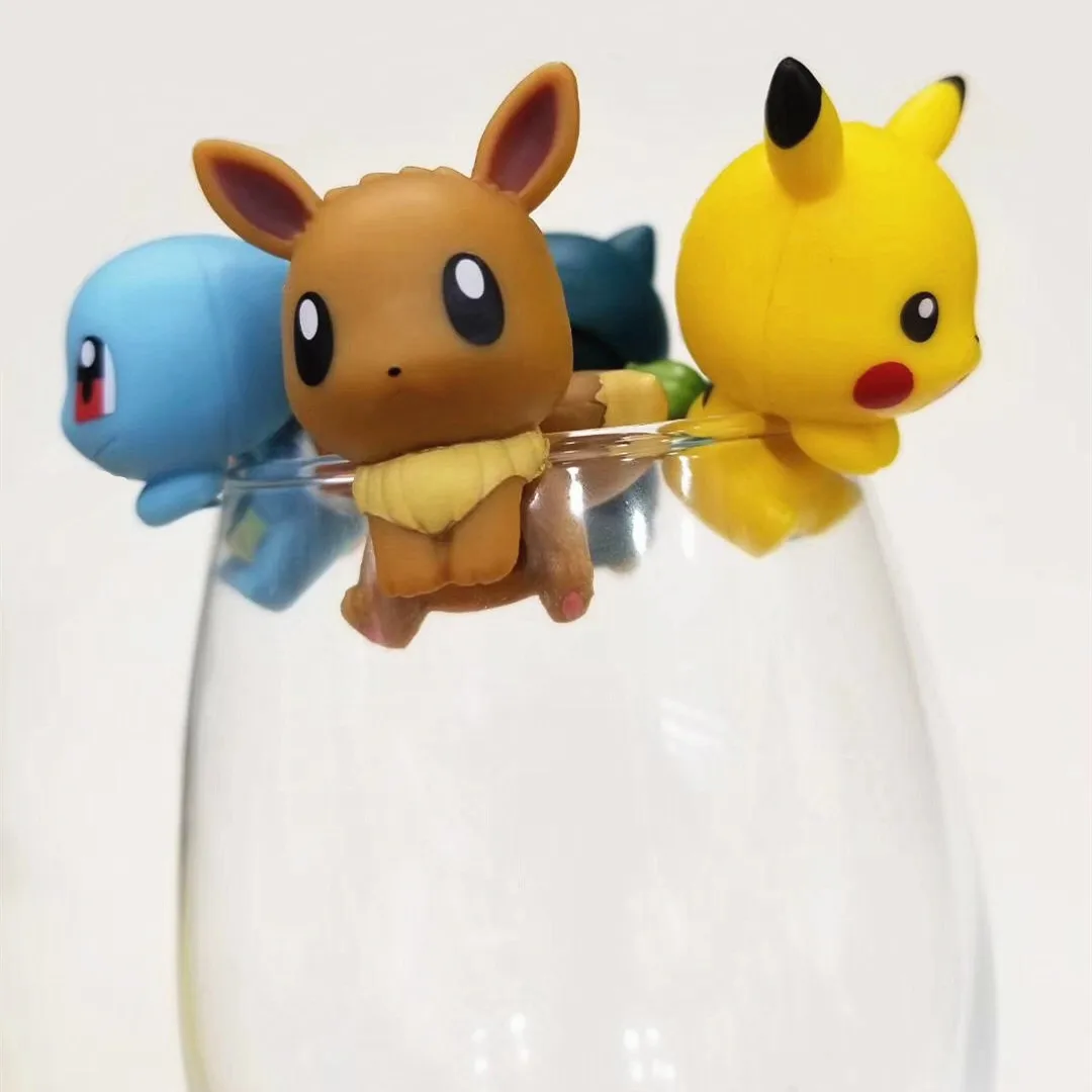 6 шт. Покемон чармандер Сквиртл Бульбазавр храп зажим чашка рот подвесной кусок 3