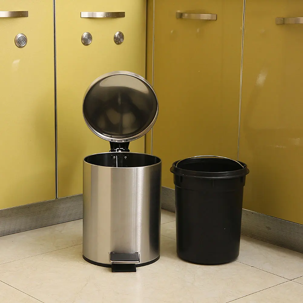 

3L / 5L Stainless Steel Step Trash Can Wastebasket Garbage Container Bin with Lid and handle for Bathroom Kitchen living room