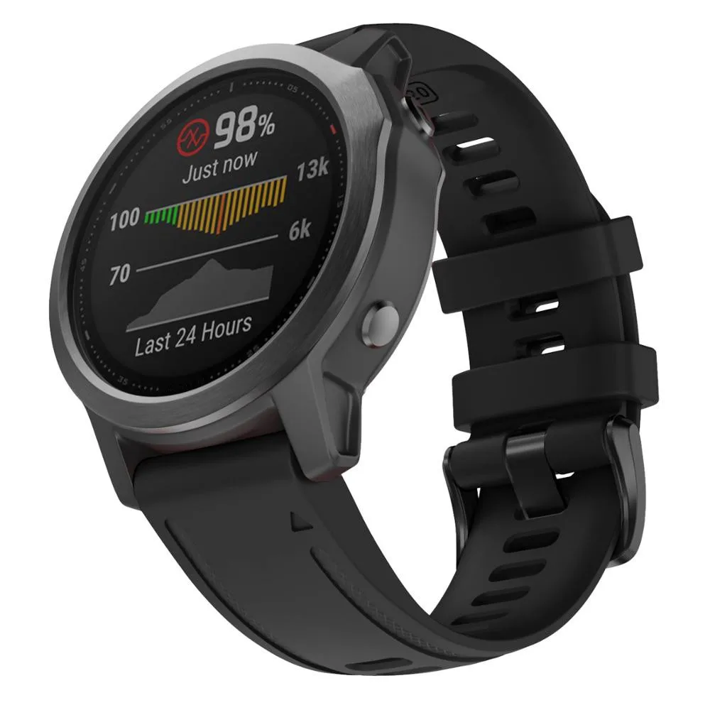 20 мм ремешок для часов Fenix 6S Pro Мягкий Силиконовый браслет с быстросъемным