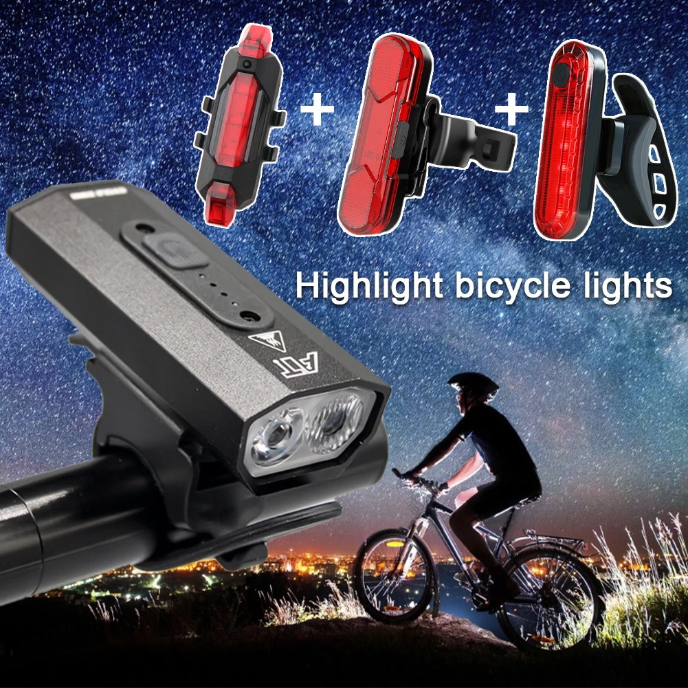 

Bike Light Waterproof Bicycle Light USB Rechargeable Outdoor MTB Bicycle Lamp Ultralight Flashlight Front Lamp Warning Light