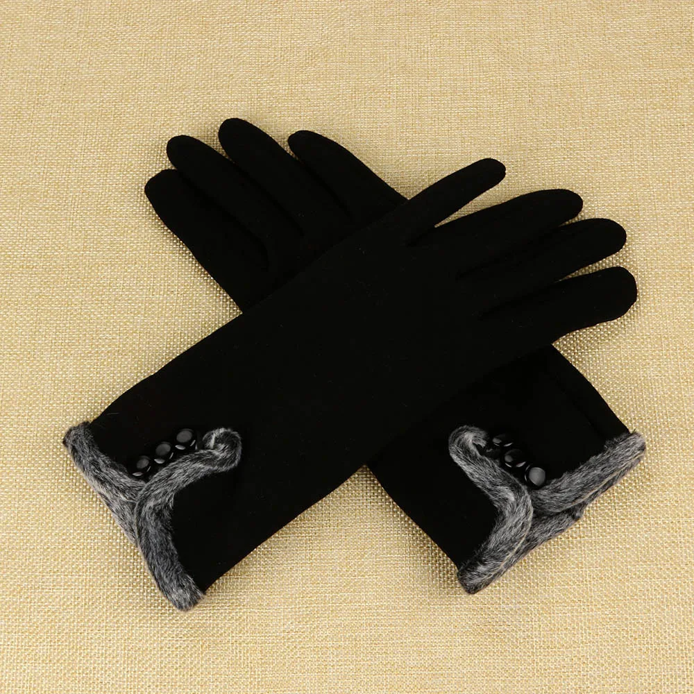 Женские перчатки из мягкого кашемира, сохраняющие тепло, зимние перчатки на полный палец, Женские варежки, перчатки плюс бархат Guantes, Прямая поставка# L5