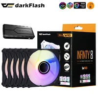 darkFlash Computer Case fans 120mm rgb fan 4pin PWM argb Cooling fan 3pin aurora effect colorful choice 12cm ventilador