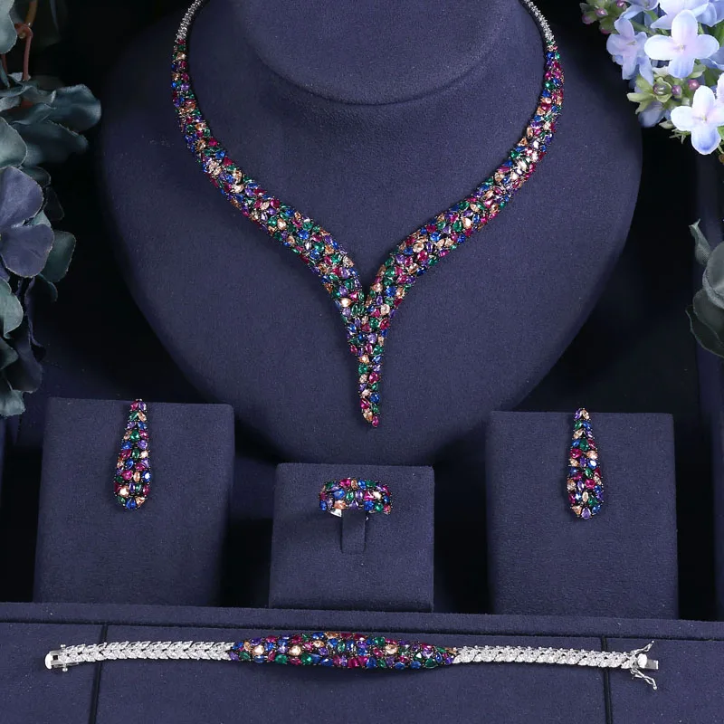 Женский комплект свадебных украшений jankelly из 4 предметов в африканском стиле