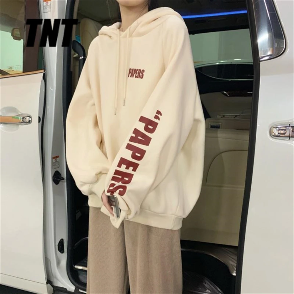 

Hoodie women's autumn and winter 2021 new Korean version of loose plus velvet sweater pullover sweatshirt student bf wind coat