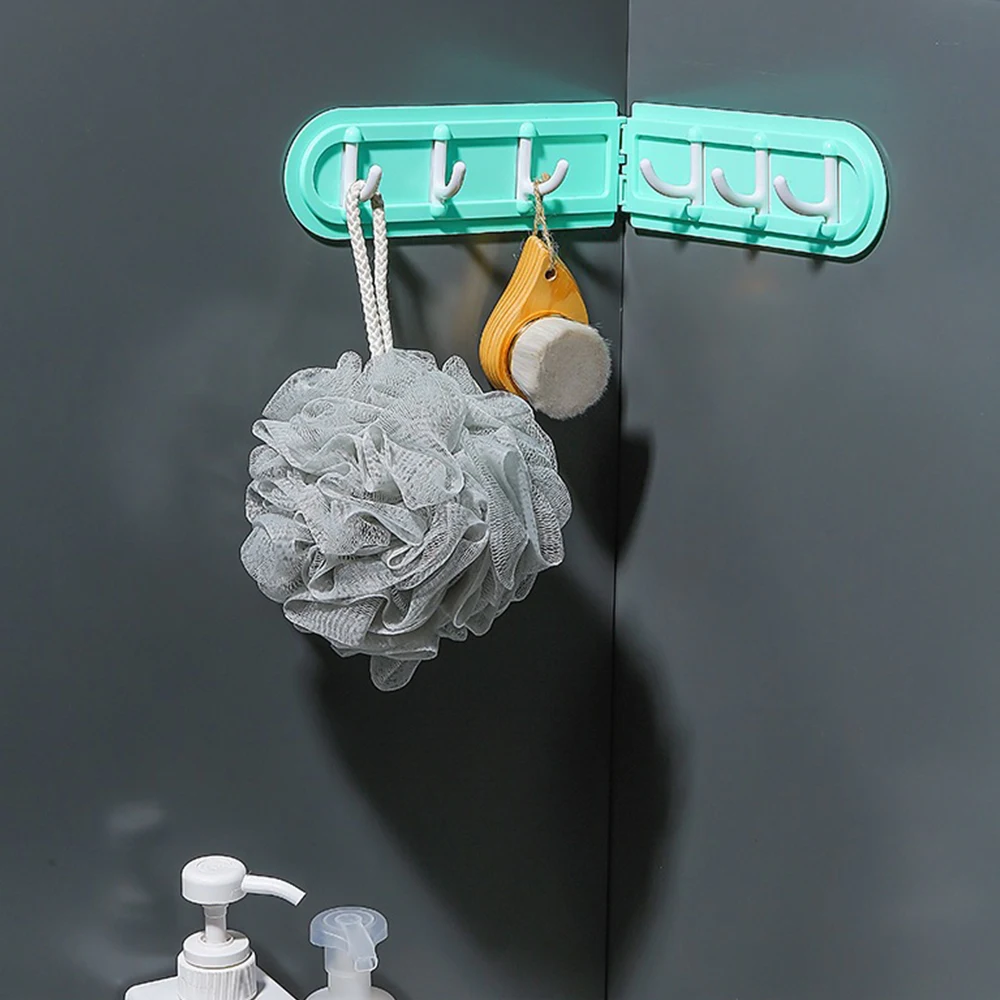 

Easy To Install Foldable Wall Hooks 3-Color Corner Coat Hanger Portable 6-Hook Adhesive Hat Rack Bathroom Clothes Towel Key Hook