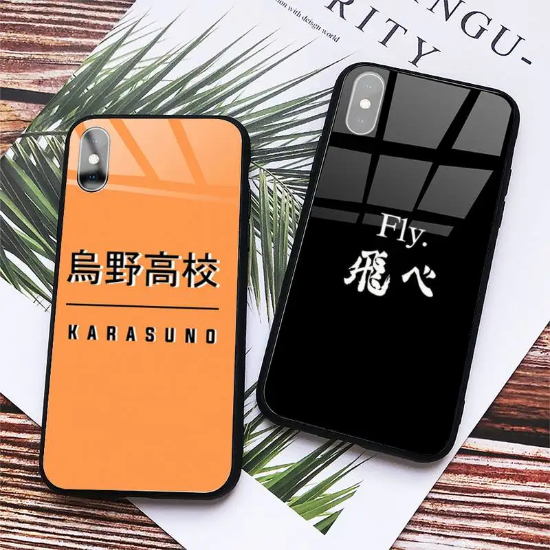 Чехол HAIKYUU из закаленного стекла для iphone 7 8 plus X XS XR 11 12 PRO MAX Samsung S7 edge S8 S9 S10 e note8 9 10 pro |
