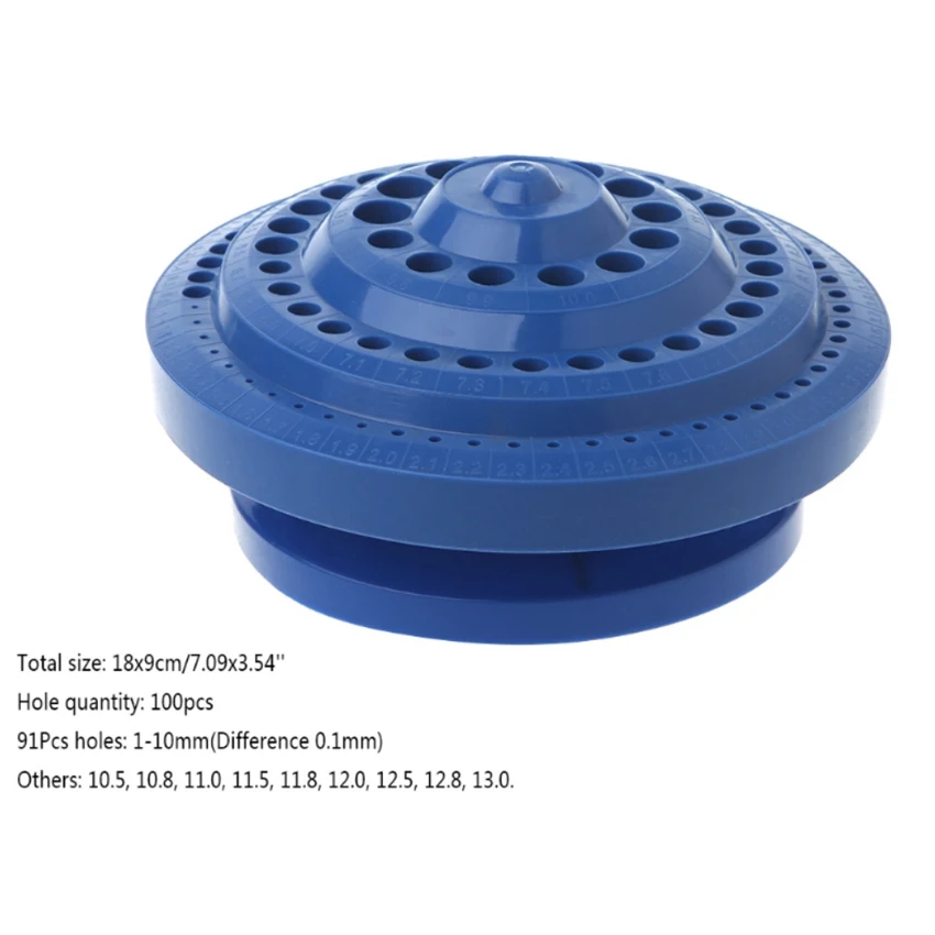 

Punta del trapano di Immagazzinaggio di Caso Del Basamento di Forma Rotonda In Plastica Dura Organizer 100Pcs Foro Strumento # S
