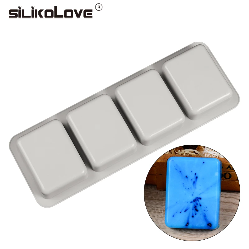 Силиконовые формы для мыла SILIKOLOVE прямоугольная форма 4 полости|Формы мыла| |