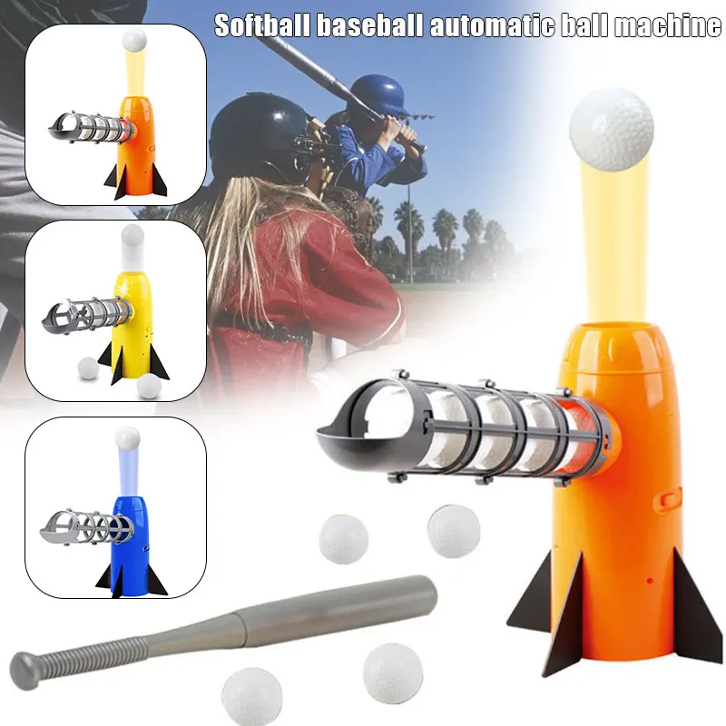 

Baseball Pitching Machine Toys Set Children Training Sport Outdoor Pitcher T Ball Batting Practice Equipment with 5 Ball NSV775