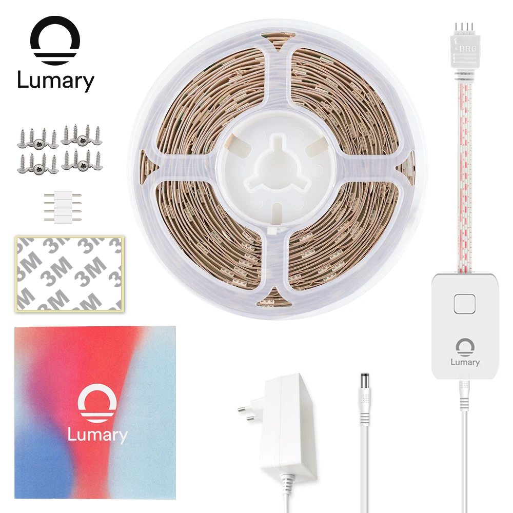 

Lumary 5M 12V 24V RGB LED Strip Lights LED Lamp Light No Glue 5050 Led Bar Alexa APP Remote Control for Bedroom TV Backlight