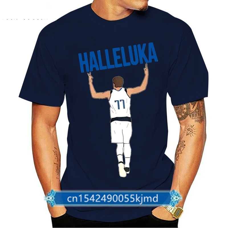 

Luka Doncic Halleluka Men's White T-Shirt Homme Plus Size Tee Shirt