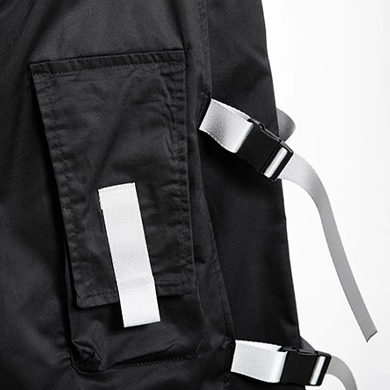 

11 BYBB DARK Ribbons Hip Hop Cargo Shorts Men 2020 Fashion Summer Casual Streetwear Shorts Mens Knee Length Joggers Short Pants