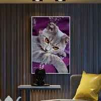 5d diy diamond painting cross stitch noble cat embroidery mosaic handmade full square round drill wall decor craft gift
