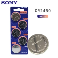 5pcs sony cr2450 3v cr 2450 dl2050 br2450 lithium button cell battery for remote control led tea light vibes calculators car