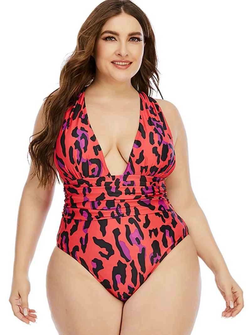 Женский слитный купальник с глубоким V-образным вырезом бандажный купальный