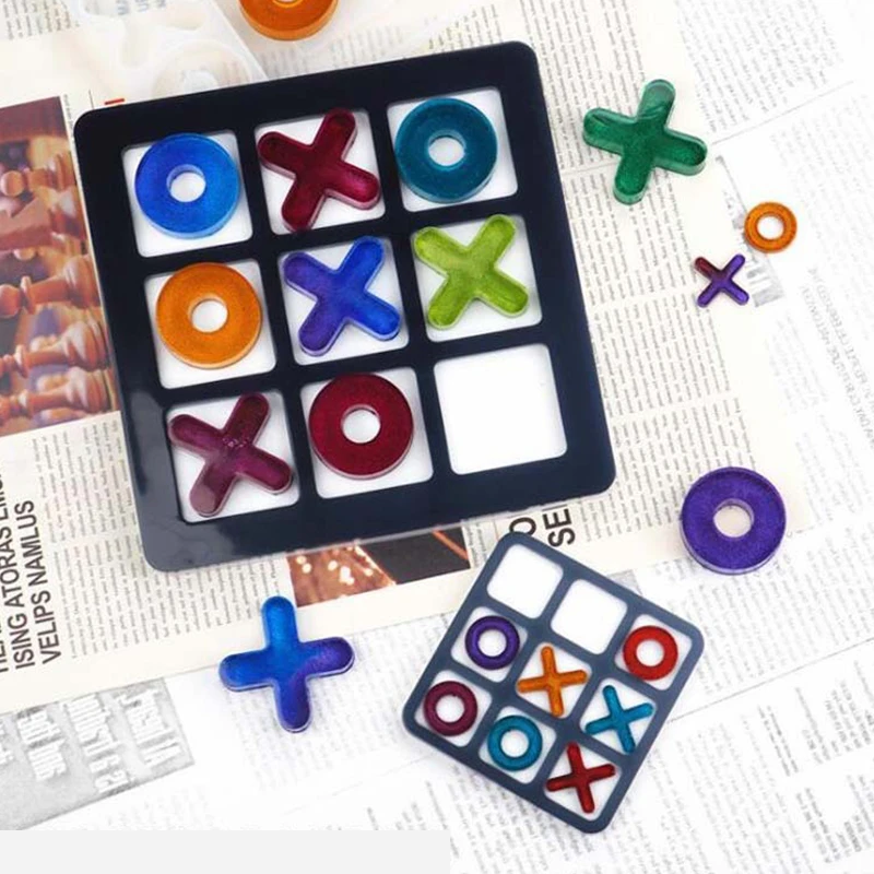 

Tic Tac Toe OX Silicone Mold Chess-Game Mold Epoxy Resin Casting Molds set DIY Jewelry Making Tools Handmade Crafts Dropshipping