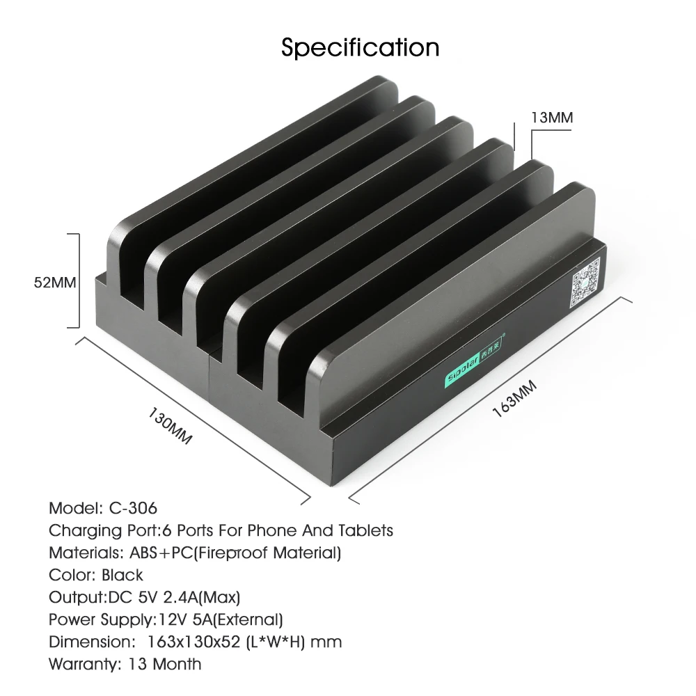 Sipolar usb зарядная док-станция, 6 портов, зарядная подставка 2.5A для мобильных телефонов типа C Android, планшетов, iphone hold, 5 шт., телефон