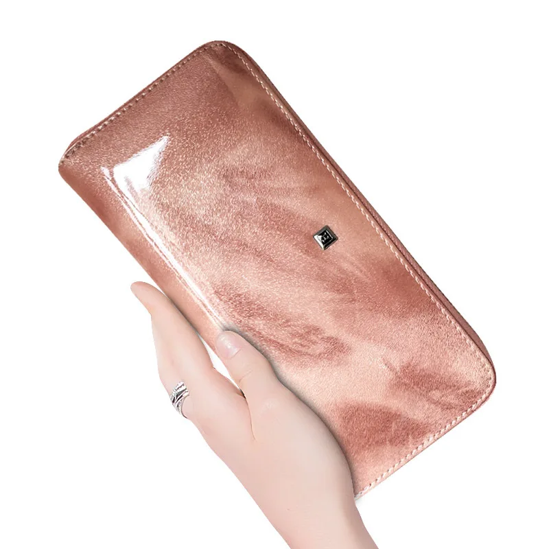 HH Женский Длинный кошелек из натуральной кожи женский клатч с ручкой для