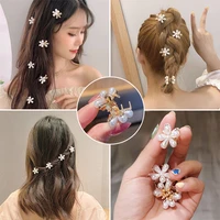 korean elegant small flower hair claws clip women fashion simulation pearl hair accessories set girl barrette wedding headwear