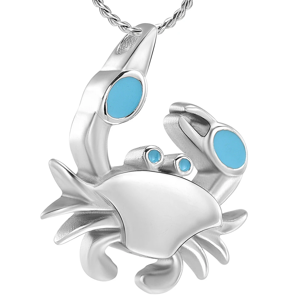 

Crab Cremation Jewelry for Ashes Pendant Urns Pet/Human Stainless Steel Memorial Necklace for Men/Women