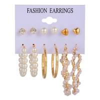 style simple pearl earrings womens elegant ear studs all match face slimming ear ring graceful earrings packaging earrings set