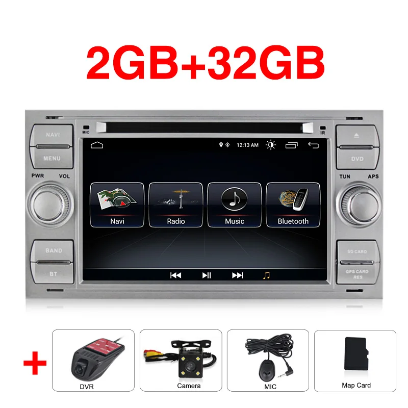 Car dvd camera DVR S Android 8,0 для Ford Mondeo Focus Transit C-MAX S-MAX Fiesta автомобильный dvd мультимедийный плеер gps Навигация BT wifi RDS карта Микрофон - Цвет: Car dvd camera DVR S