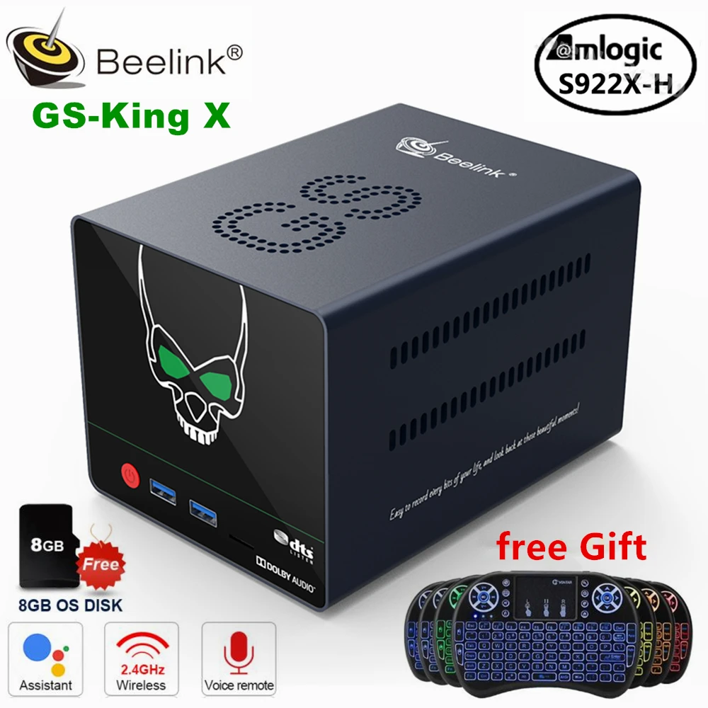 ТВ приставка Beelink Android 9 0 и LinuxCoreELEC GS King X Amlogic S922X H 4G 64GB Dolby DTS 5G WiFi BT4.1 4K телеприставка