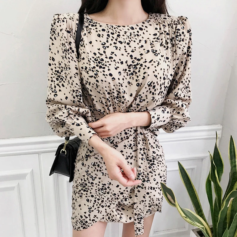 Модная одежда с длинными рукавами леопардовым принтом Обувь На Шнуровке Для