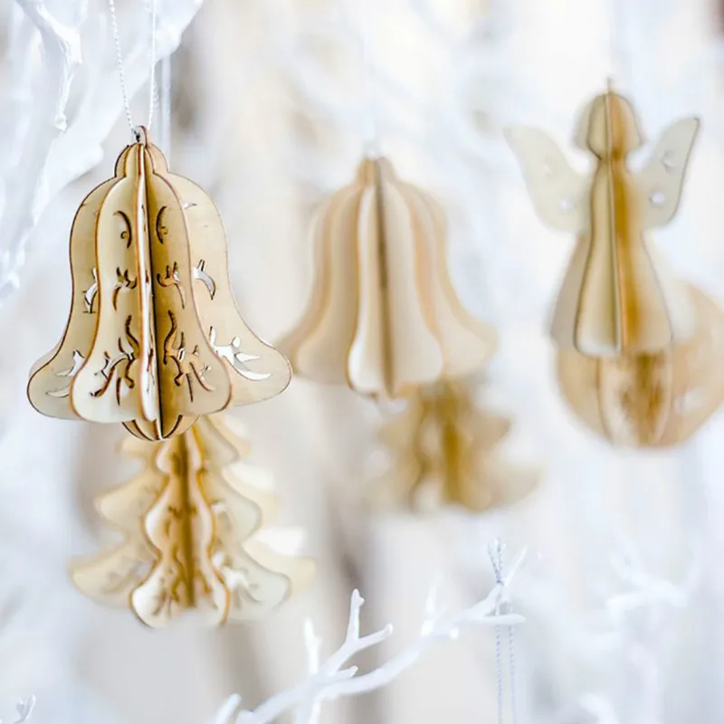 5 звёздочек деревянные украшения для рождественской елки дома полые