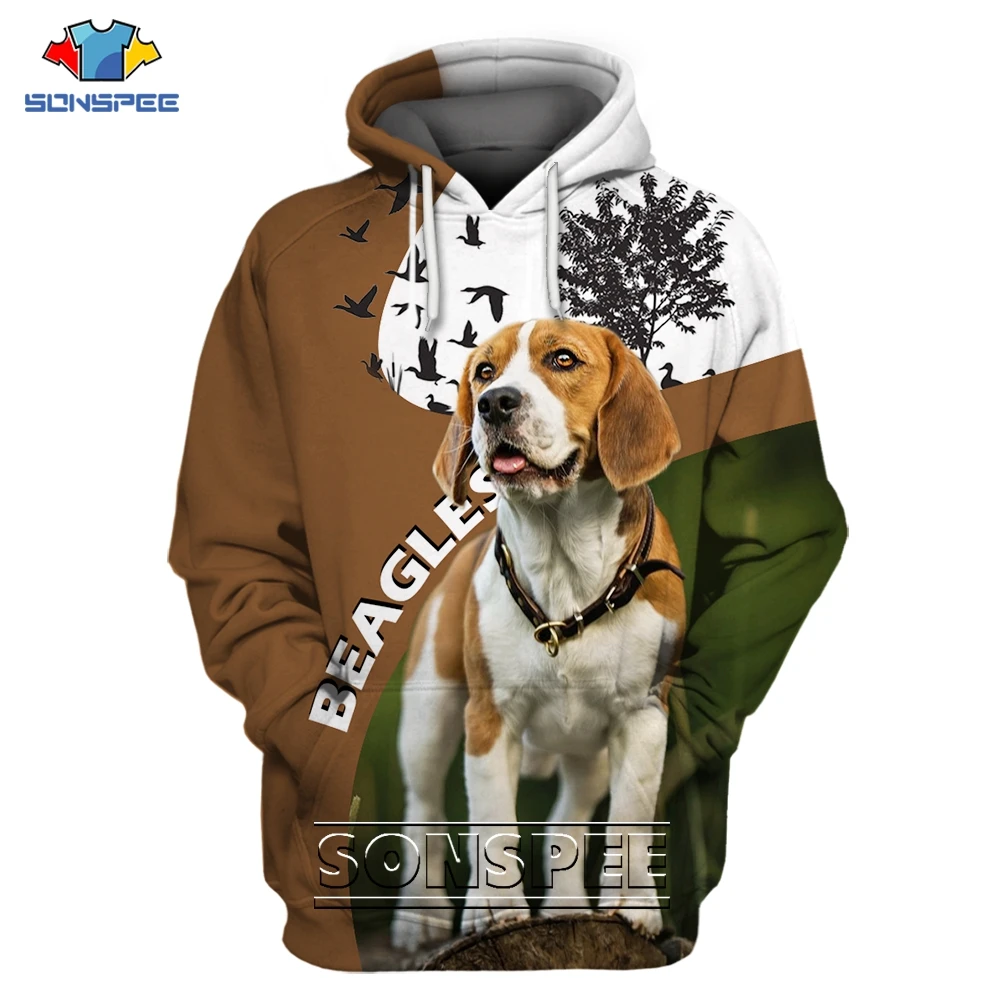 

SONSPEE Beagles Dog Hoodie 3D Print Men's Women Casual Hip Hop Long Sleeve Sweatshirt Jacket Coat Animal Harajuku Tops Clothing