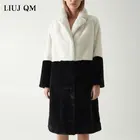 Зимняя теплая парка, женское длинное пальто из искусственной овечьей шерсти, роскошное пальто с лацканами, утепленные куртки, плюшевое пальто из искусственного меха животного