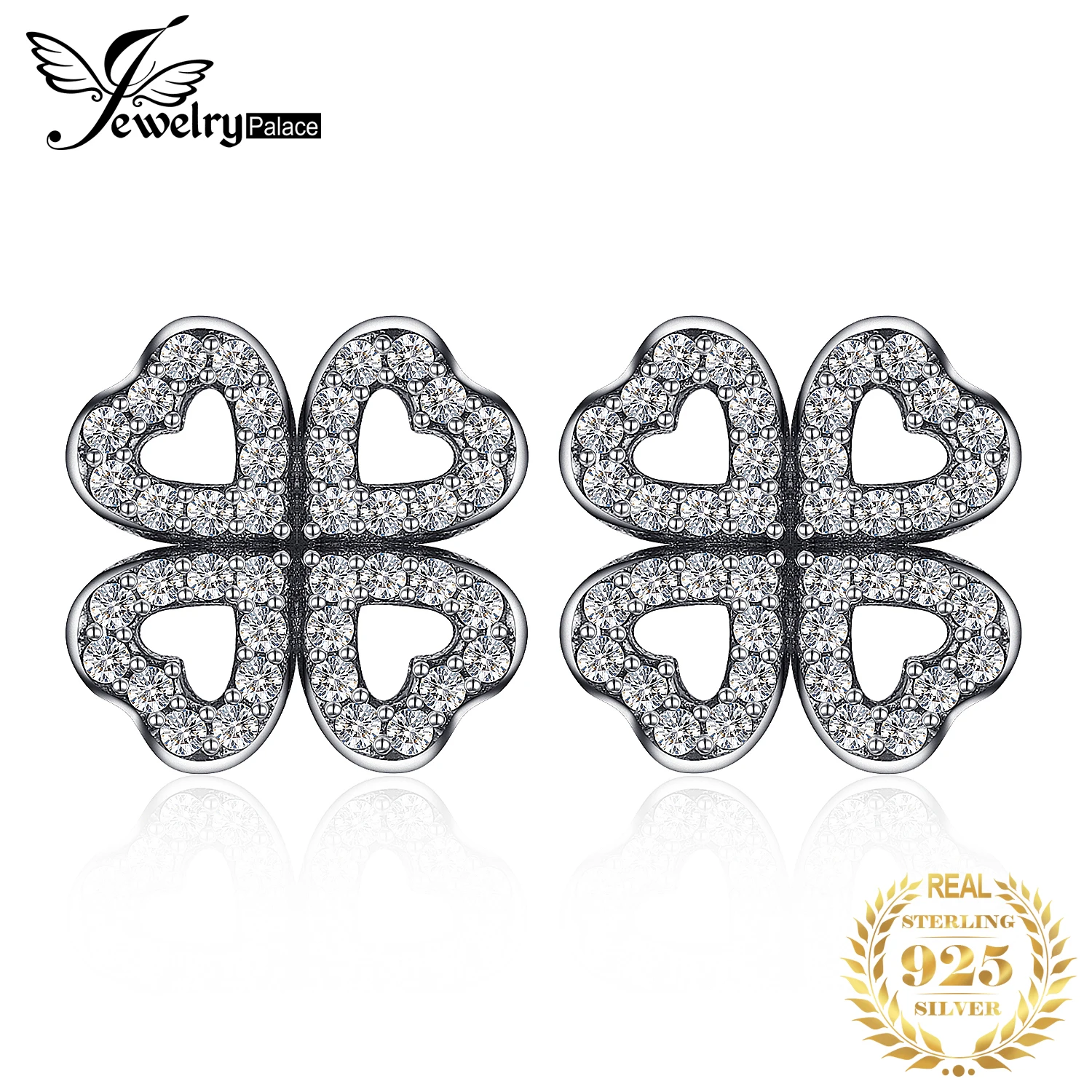 Jewelrypalace 925 пробы серебро ажурная ослепительно клевера подарочные серьги гвоздики