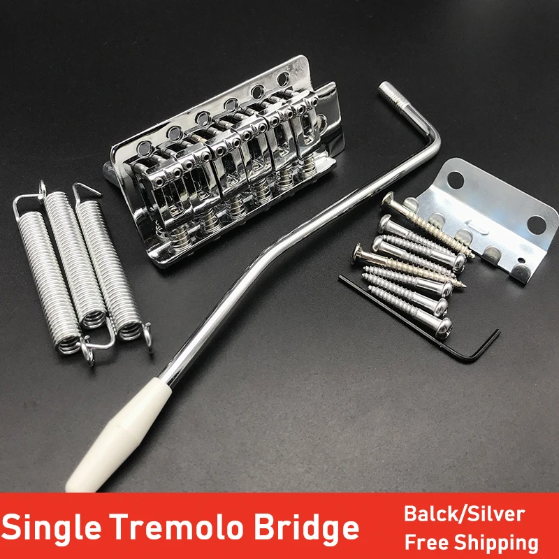 

Набор для правой руки, 6-струнное плоское седло, одинарная гитарная мостовая система Tremolo для электрической гитары, черный хром