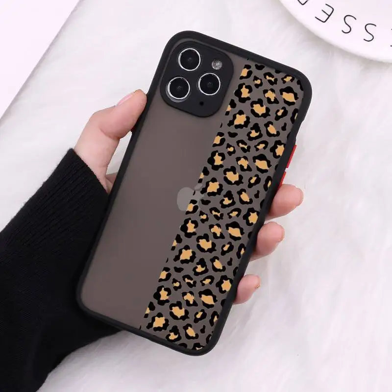 

Leopard Print Colorful Phone Cases Matte Transparent For iPhone 12 Mini 11 Pro XR XS Max 7 8 Plus