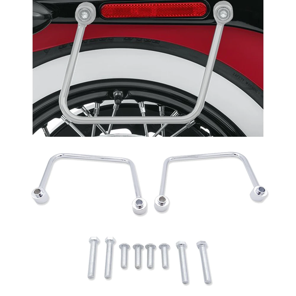 Motorcycle Accessories Chrome Saddlebag Supports Steel For Harley Davidson 2018-2021 Softail FLSL And FXBB Models