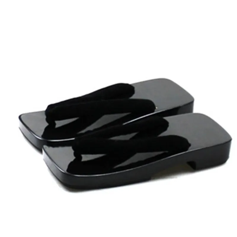 Мужские классические сандалии из дерева летние шлепанцы цвет черный роспись