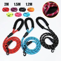 hot dog leash reflective nylon leashes medium large puppy durable collar leashes lead rope for cat big small pet harness 7 color