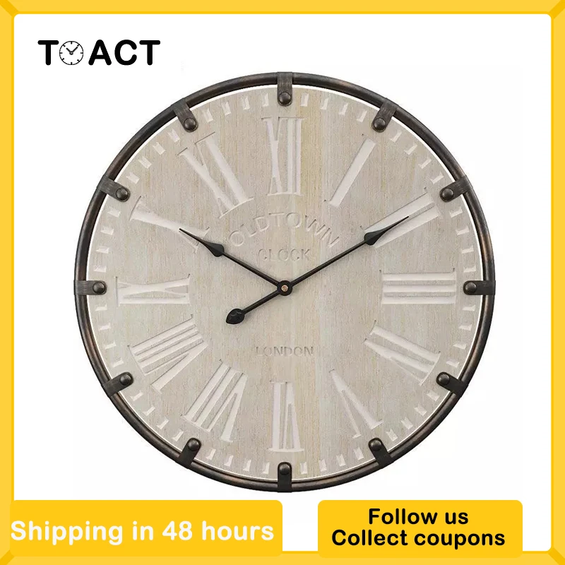 Объемные часы ручной работы в стиле ретро большие винтажные настенные