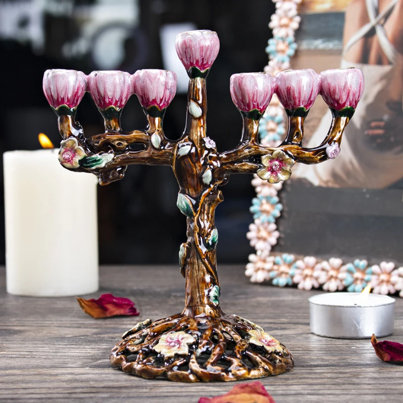 H& D 5 стилей Иудейская Менора Античная коллекция Hanukkah Menorah Статуэтка ручная роспись подсвечник держатель для дома вечерние украшения подарок