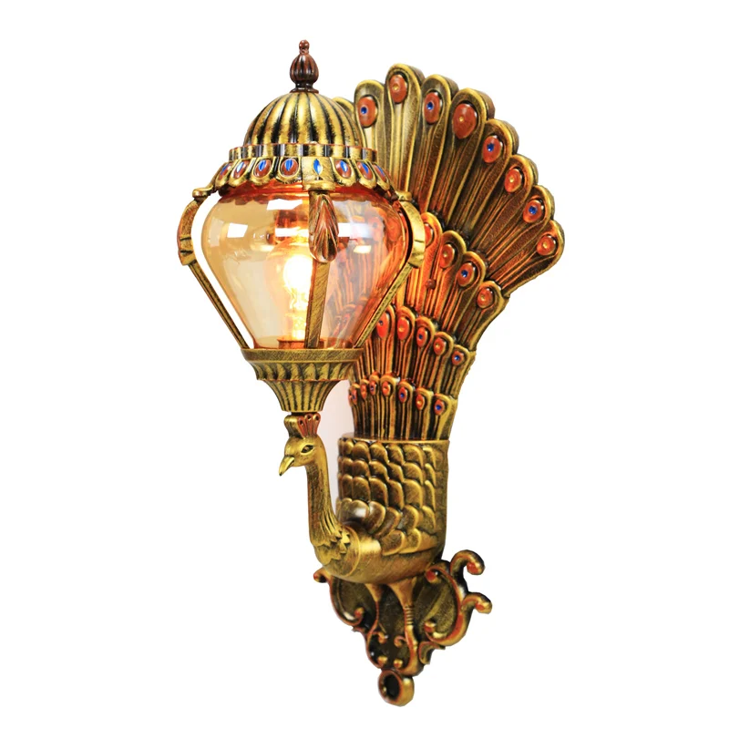 Роскошные европейские Настенные светильники с изображением павлина в стиле