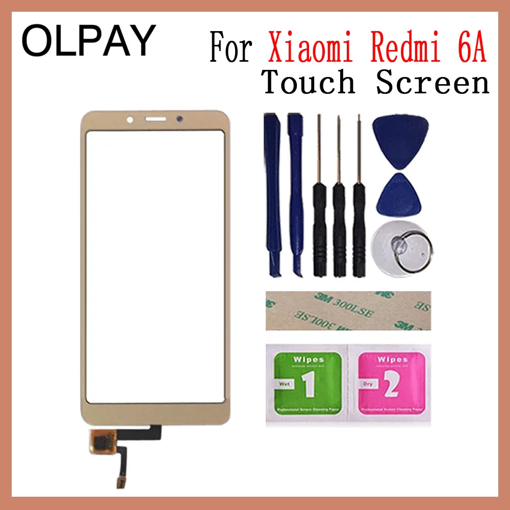 6A Gold With Tools Для Xiao mi Red mi 6A Red mi 6 Pro Сенсорный экран дигитайзер для Xiaomi mi A2 Lite Сенсорная панель Сенсорный экран сенсор переднее стекло - Цвет: 6A Gold With Tools