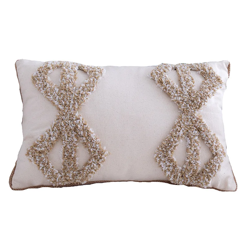 

Moroccan Cushion Cover 45X45Cm/30X50Cm Tufted Pillow Cover Cotton Linen Throw Pillowcase Boho Home Decor Car Livingroom Bed Room