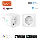 Tuya Wi-Fi ЕС Smart Plug 16A 220V адаптер переменного тока Беспроводной пульт дистанционного управления голосовой Управление Мощность монитор таймер розетка для Google Портативный домашняя вилка зарядного устройства