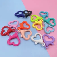 10 pcslot 14 colors mixed heart shape lobster clasp hooks connectors split keychain chain accessories for diy jewelry findings