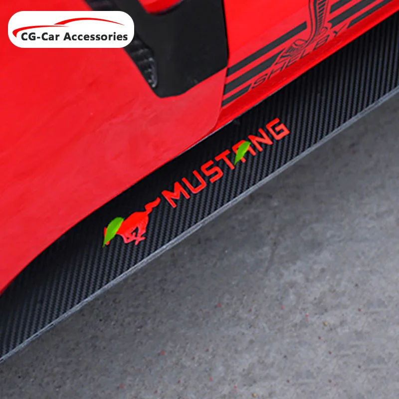 

Наклейки на боковую юбку автомобиля, модифицированные наклейки из углеродного волокна с узором, декоративные наклейки на педали для 15-20 Ford ...