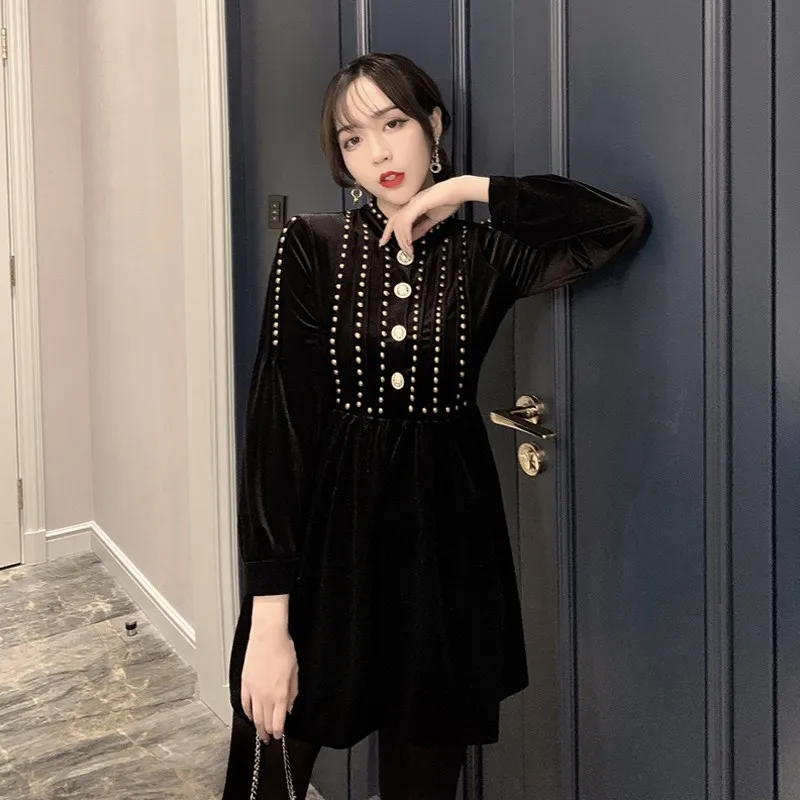 Новинка 2020 женское бархатное платье винтажное в Королевском Стиле вечернее с