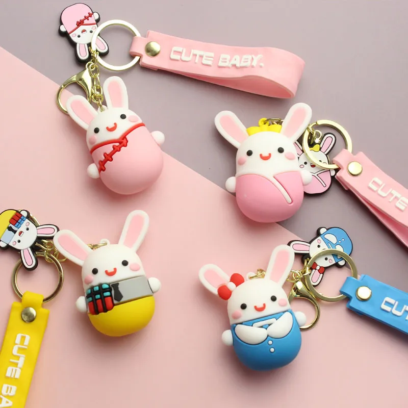 

Creative cute rabbit mouse key chain glue pendant couple doll key chain creative gift wholesale