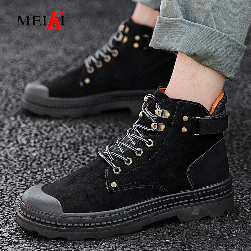 MEIKI/Новинка сезон осень-зима мужские замшевые модные зимние ботинки унисекс